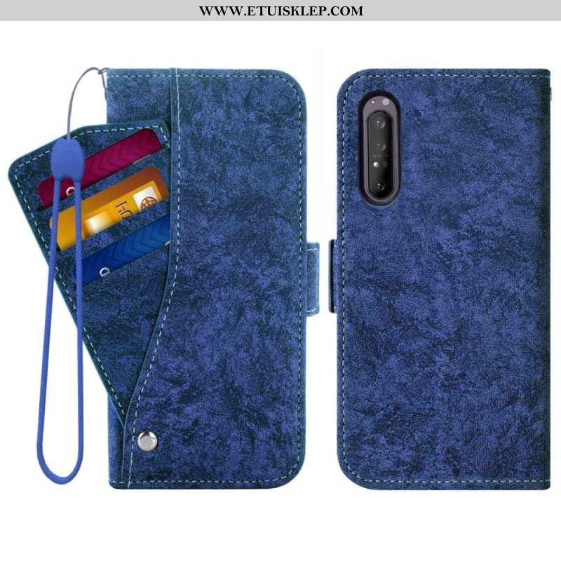 Etui Folio do Sony Xperia 5 IV Obrotowy Uchwyt Na Karty W Stylu Vintage